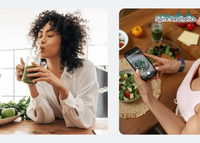 Image of woman looking into her diet and fat freezing Moseley to improve her health