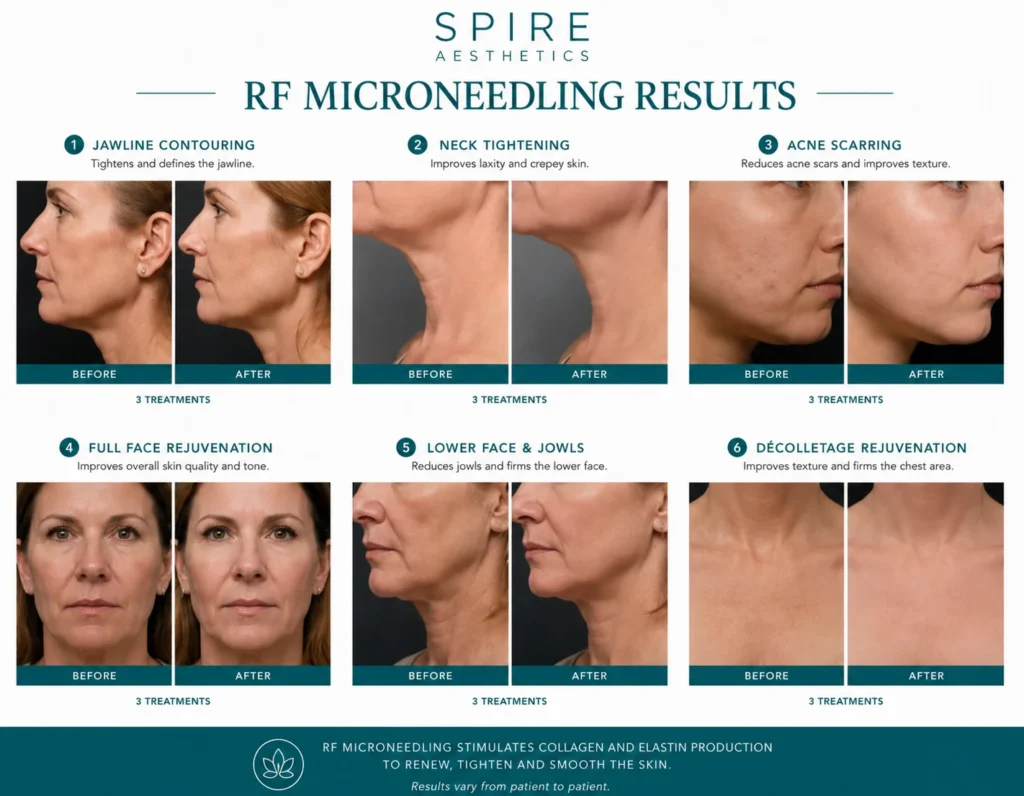 RF Microneedling Skin tightening Moseley results