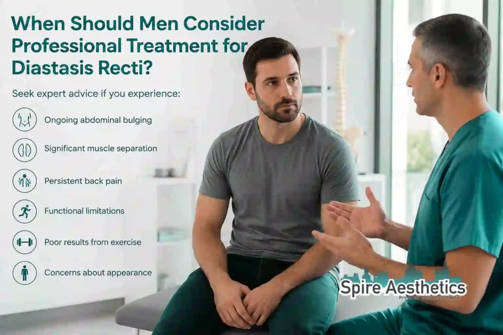When Should Men Consider Professional Treatment for Diastasis Recti Moseley?